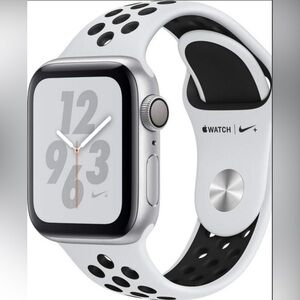 NWT Genuine Apple Pure Platinum/Black Nike Sport Band Watch Band 40MM